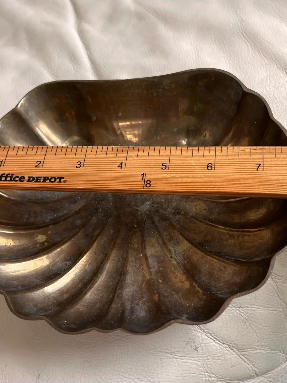 Brass Scallop Shell Decorative Bowl Trinket Jewelry Holder Vintage
